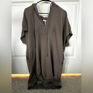 NWT STITCHDROP Women’s Small Brown Hooded Dress